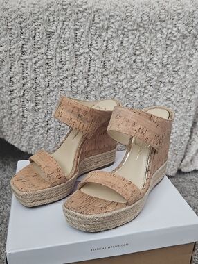 Jessica Simpson Cork Espadrille Platform Wedges in Natural